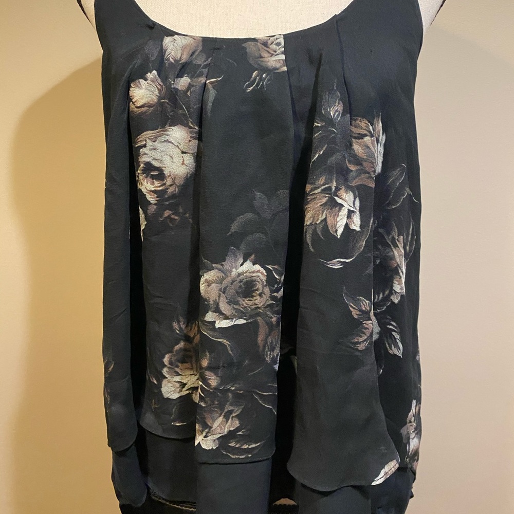 Chaser Black Floral High Low Tank Top - Picture 3 of 8